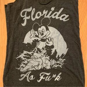 Funny Florida Racerback Tank Top - Oranges, Mickey Mouse, Gator - Women’s Small